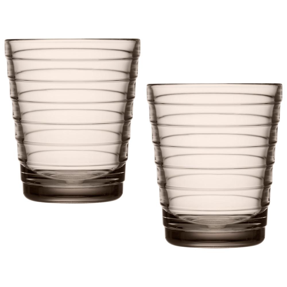 Iittala Vasos Aino Aalto Linen 220 ml - Set de 6 Unidades - Diseño Aino Aalto, Aptos Lavavajillas, 8.9cm Alto, 7.5cm Diámetro