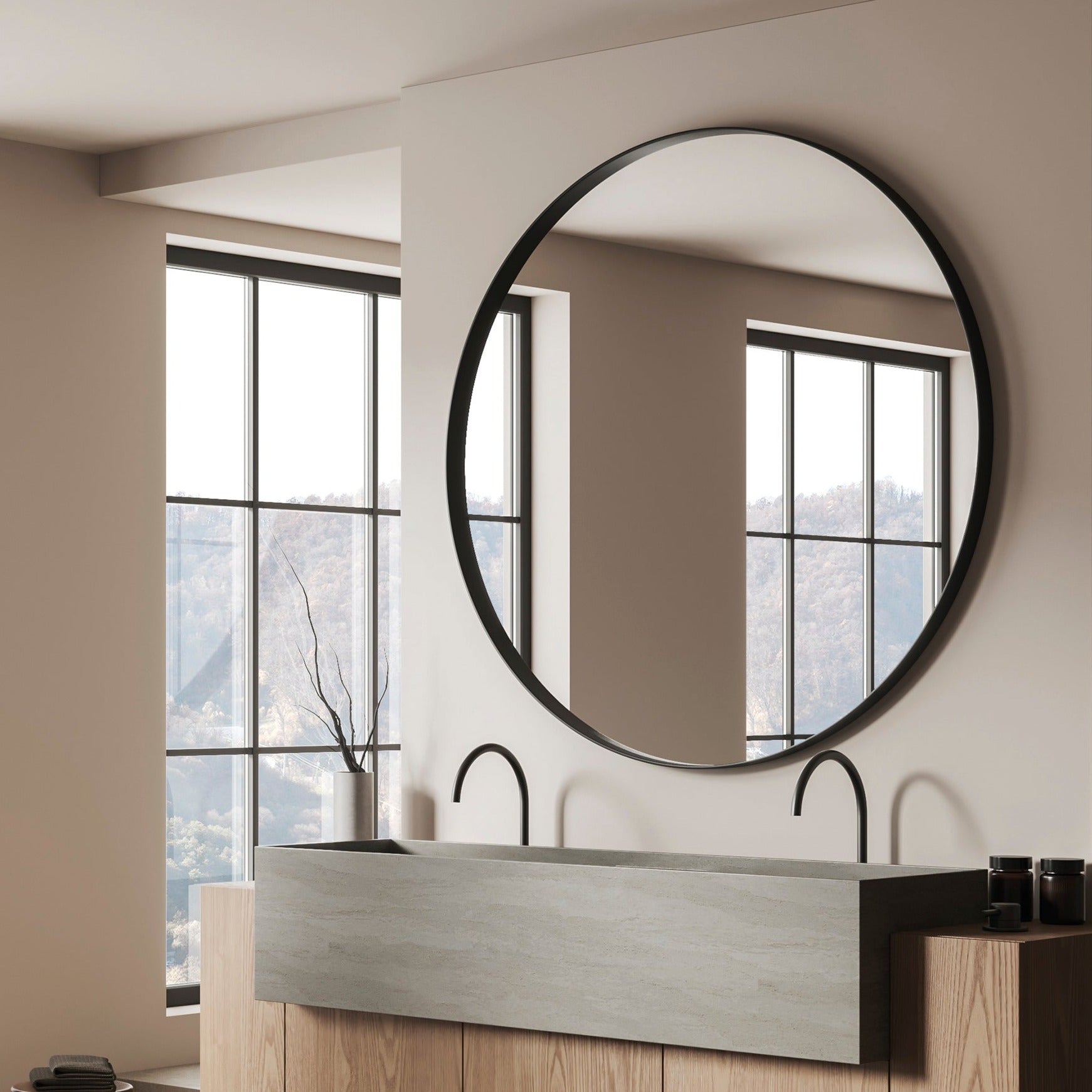 ACB Olbia Espejo Ø610 negro A3958040N