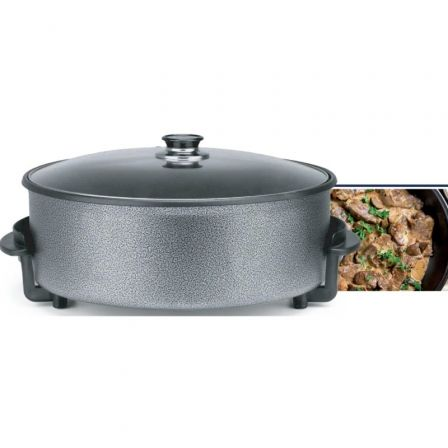 Orbegozo PZ 4211 Olla Eléctrica 1500W, 6.5L, 42cm, Superficie Antiadherente, Termostato Regulable, Ideal para Paellas