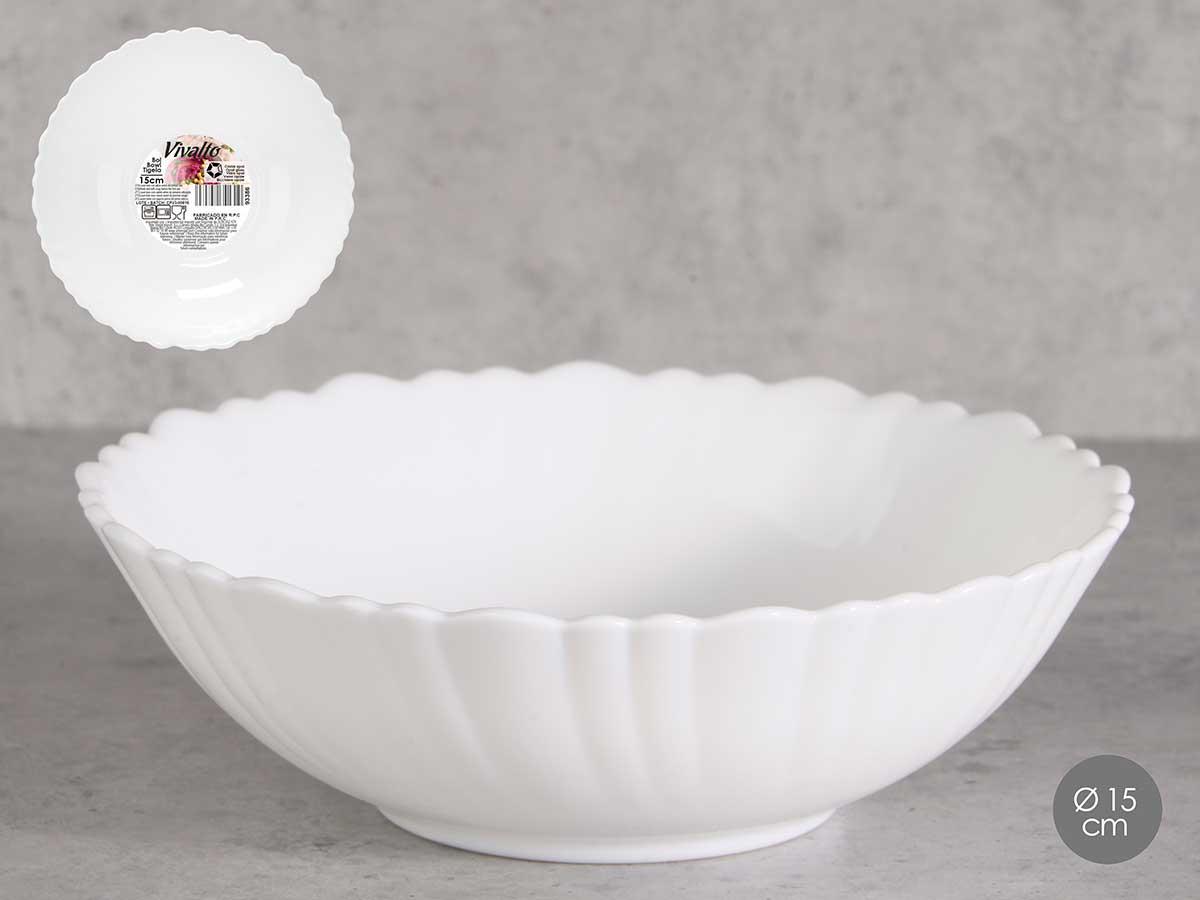 Vivalto Bol Clásico Ondas Opal Blanco 15 cm (36 Unidades)