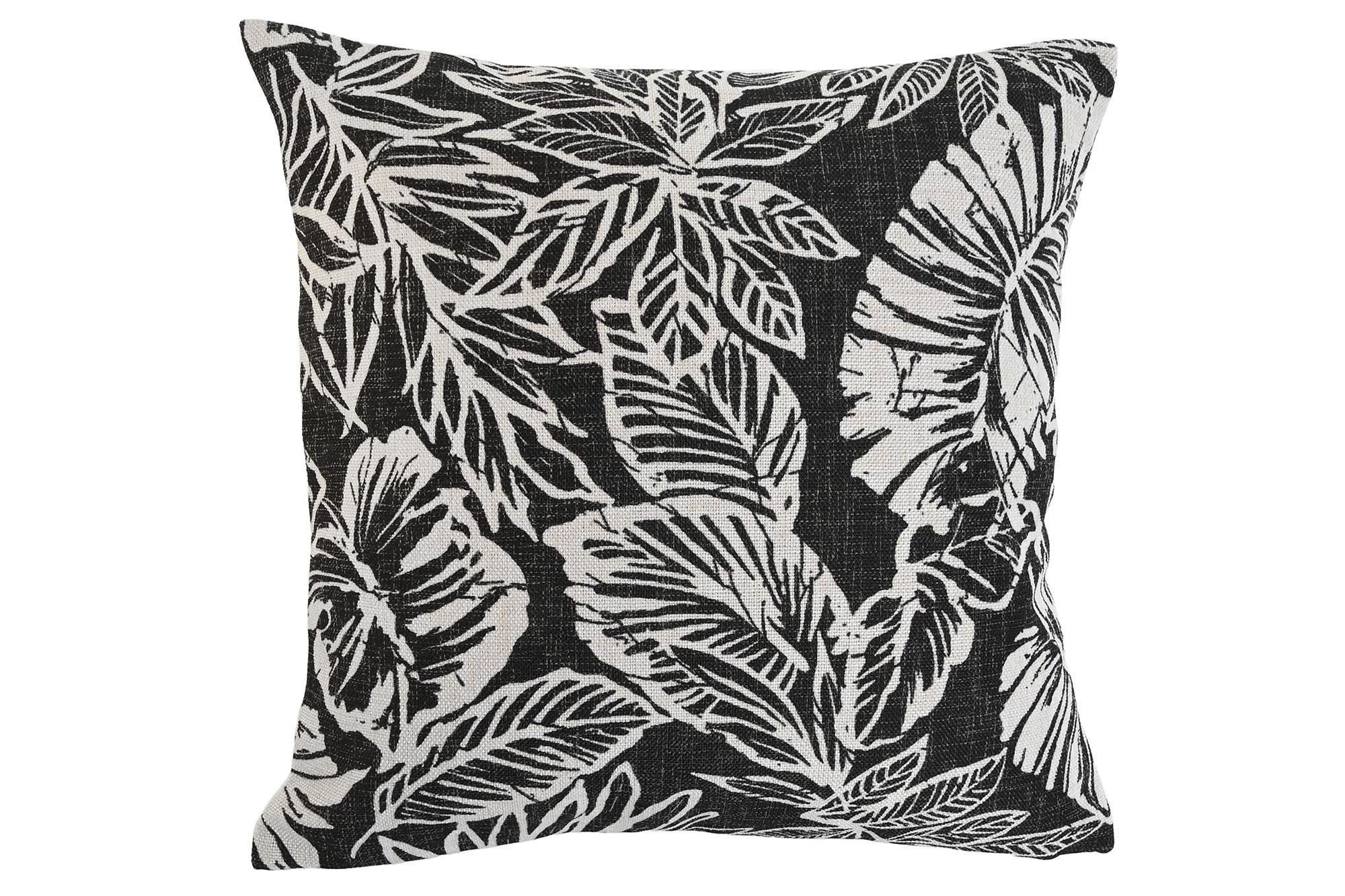 DKD Home Decor Cojín Decorativo Shabby Naturechic23 Poliéster Impreso Negro Blanco con Cremallera 15x45x45 cm