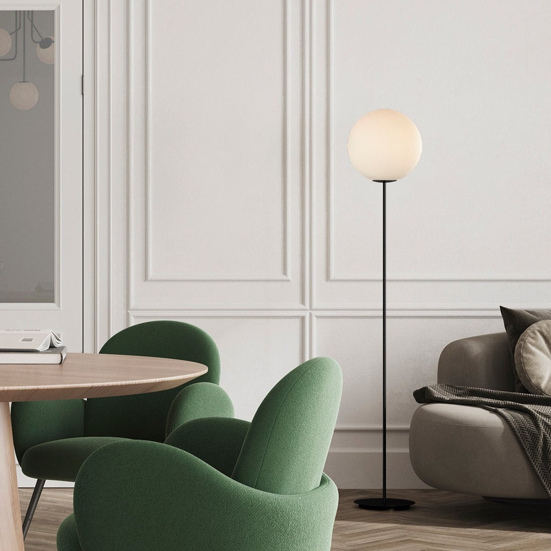 ACB Parma Lámpara de pie negro mate/opal LED E27 I H3946180N