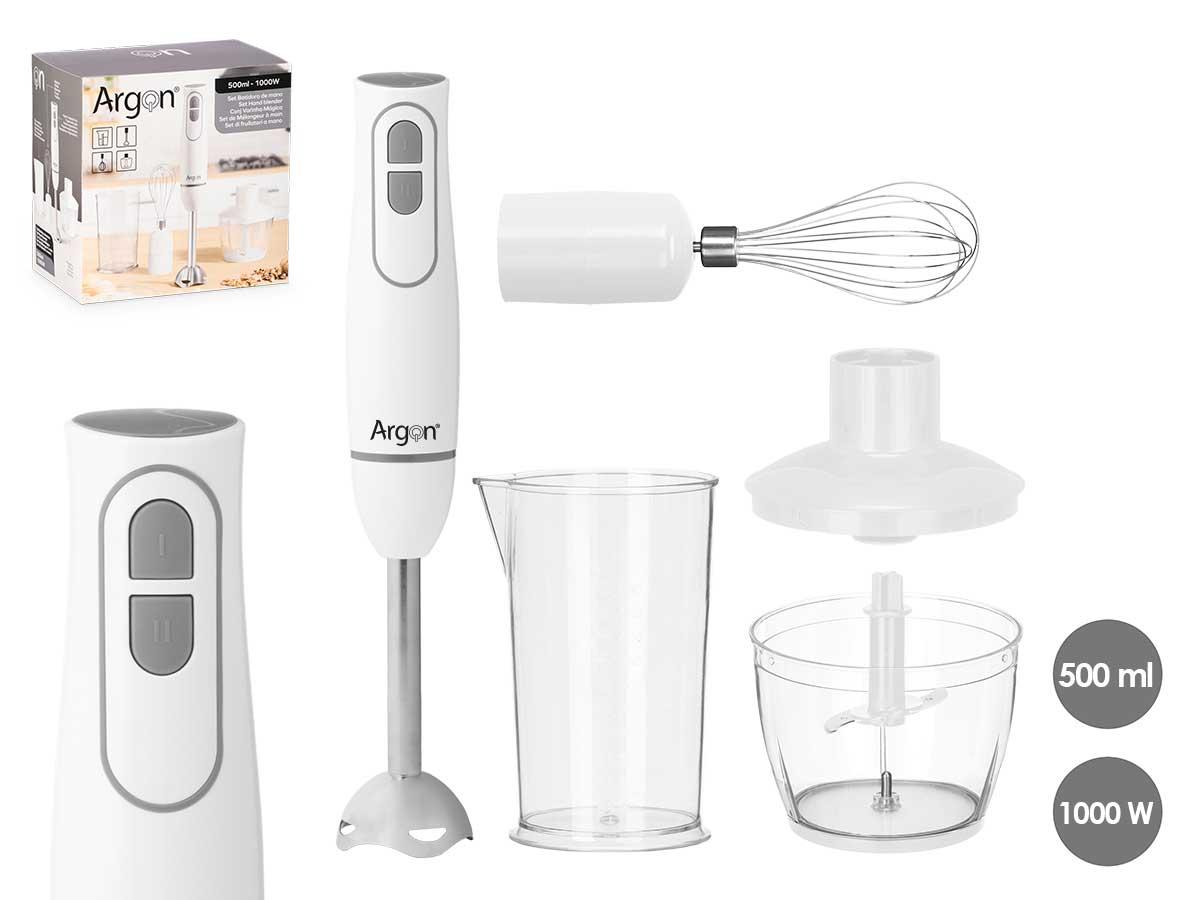Argon Set Batidora Accesorios Blanca Gris 1000W 22x22x13.5 cm (6 Unidades)