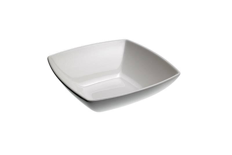 Leone Bol Cuadrado Melamina 100% Apto Lavavajillas, No Horno ni Microondas, 21x21x7 cm