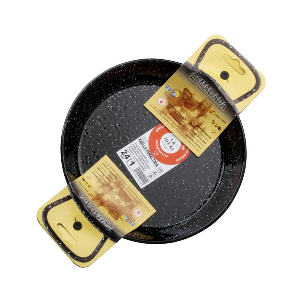 Garcima Paellera Esmaltada Antiácido La Ideal 24 cm, para 1 Ración - Set de 6 Unidades Apta Gas, Leña y Horno