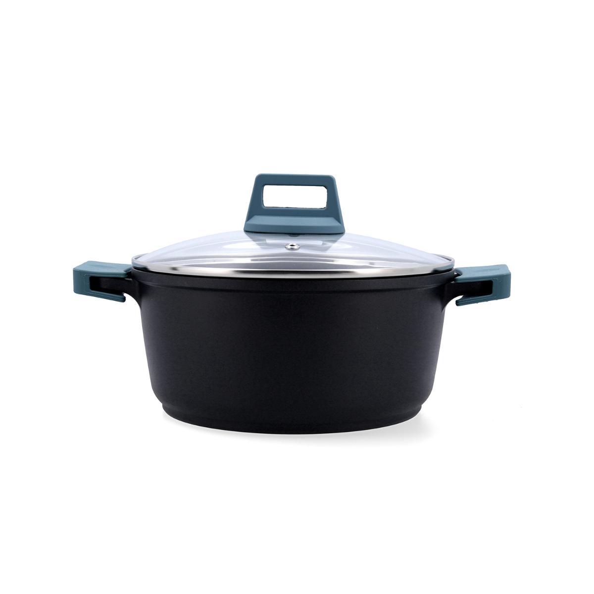 Quid Cacerola Confort Aluminio Fundido 24 cm 4,2 L Azul, 2 capas antiadherentes, Apta para Inducción y todo tipo de cocinas