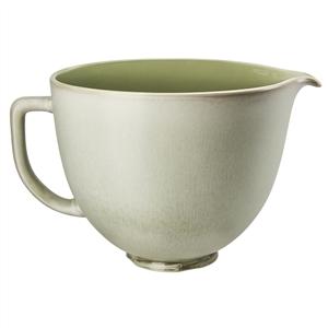 Kitchenaid 5KSM2CB5PSL Bol de Cerámica Sage Leaf, Apto para Microondas, Horno, Congelador y Lavavajillas, 30% más Ligero con Pico Vertedor y Asa