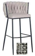 DKD Home Decor Taburete Moderno Gris Poliéster Metal Trenzado - 47 cm Ancho x 44 cm Profundidad x 104 cm Alto - Pack de 2