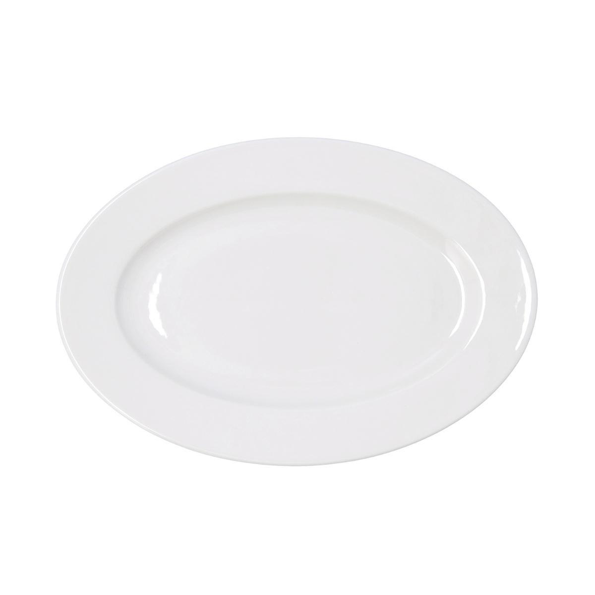 Bidasoa Bandeja Oval Serenity Hydrozero de Porcelana Blanca 30 cm - Set 6 Unidades Hostelería Extra Resistente y Apilable