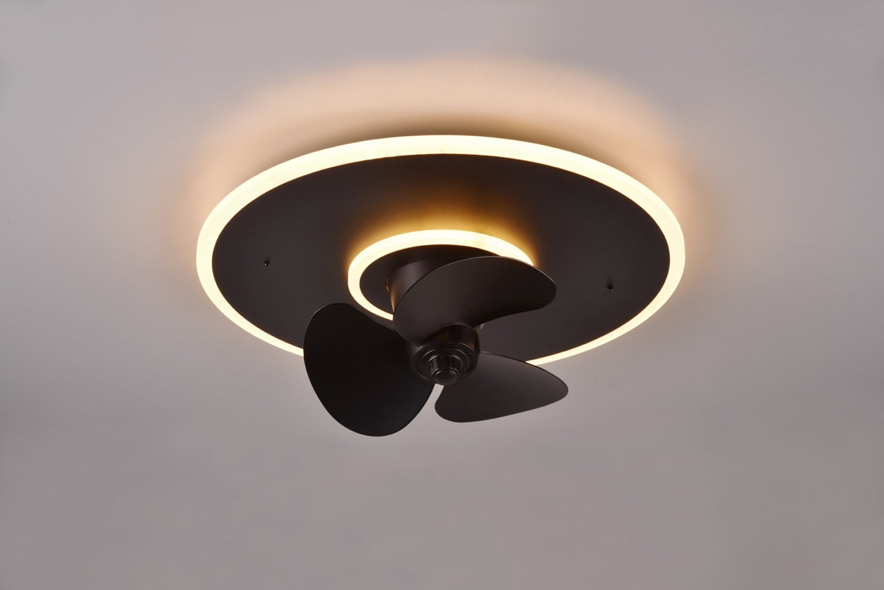 Trio Ventilador de techo NYBRO LED negro regulable mando R64133132