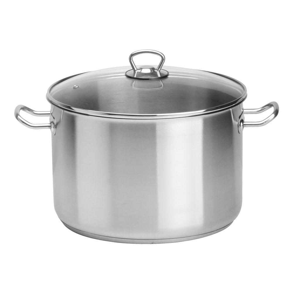 GSW Olla de Acero Inoxidable 12 Litros Inducción y Todo Tipo de Cocinas, Ø 28 cm x 19 cm Alto, Set 2 Unidades