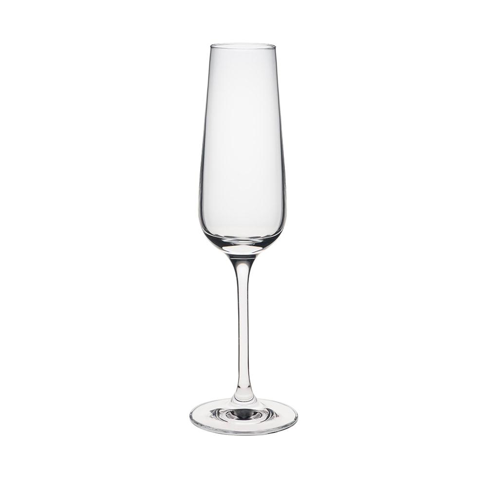 Rona 07 Copa Flauta Invitation 180 ml - Set de 6 Unidades - Diseño Tulipán, Punto Perlage (Altura 238 mm, Ø 70 mm)