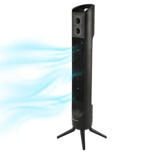 Grunkel Ventilador de Torre 45W, 3 Velocidades, Temporizador, Negro