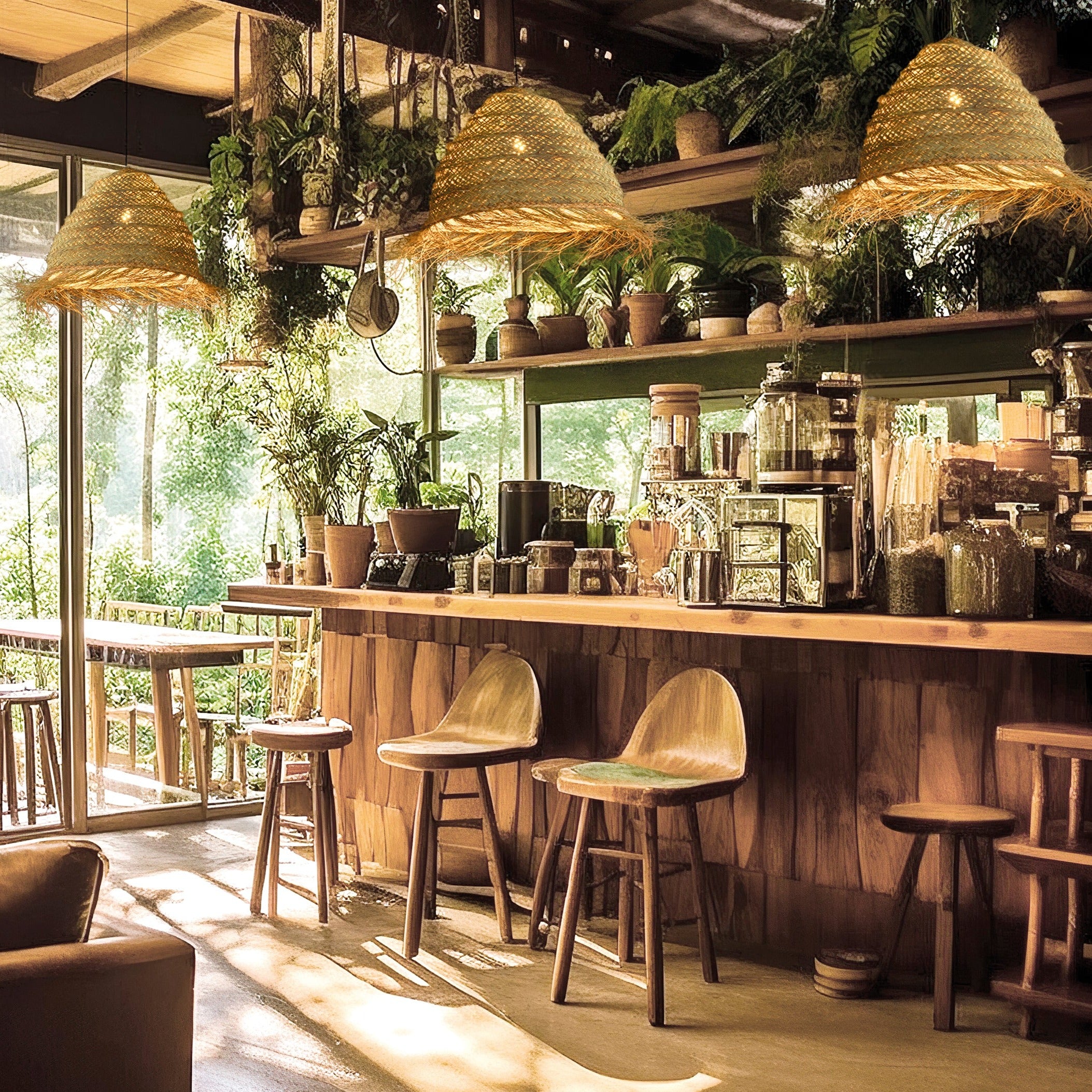 ACB Samira Lámpara de techo colgante 3932/50 Rafia Natural, LED E27 15W, C393250NA