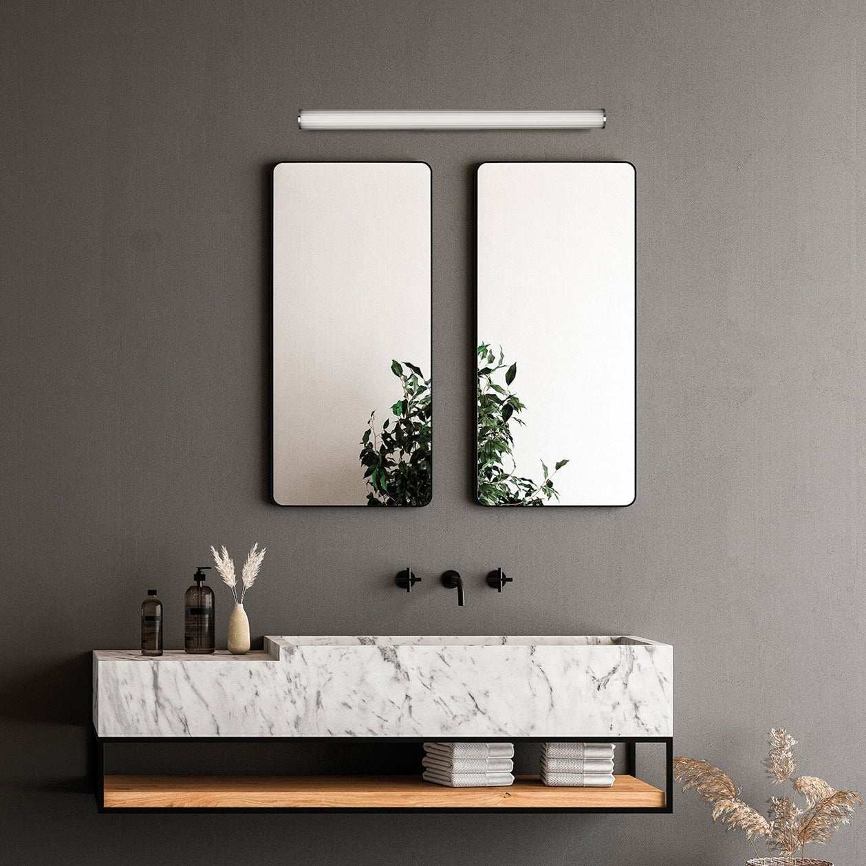 ACB Sara Aplique 16/3991-90 Opal/Cromo, LED 22W 2050lm, CRI90 I IP44, LED integrado, Kelvin 3000K-4000K Slide Switch A3991170C