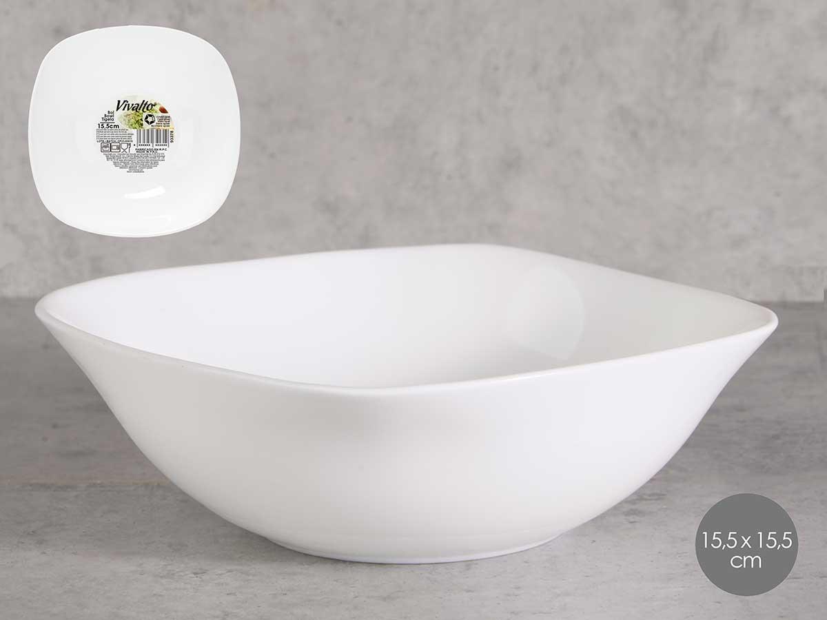 Vivalto Bol Cuadrado Opal Blanco 15,5x15,5 cm (48 Unidades)