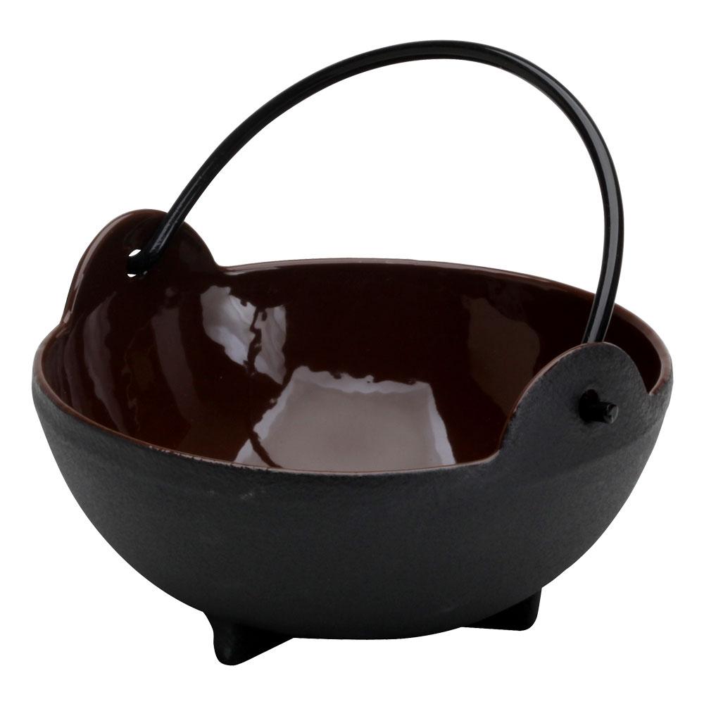 Bol Japonés con Asa, de Hierro Fundido Esmaltado, ideal para Sopas Miso y Ramen, 15 cm Diámetro, 9 cm Alto, Modelo 1946