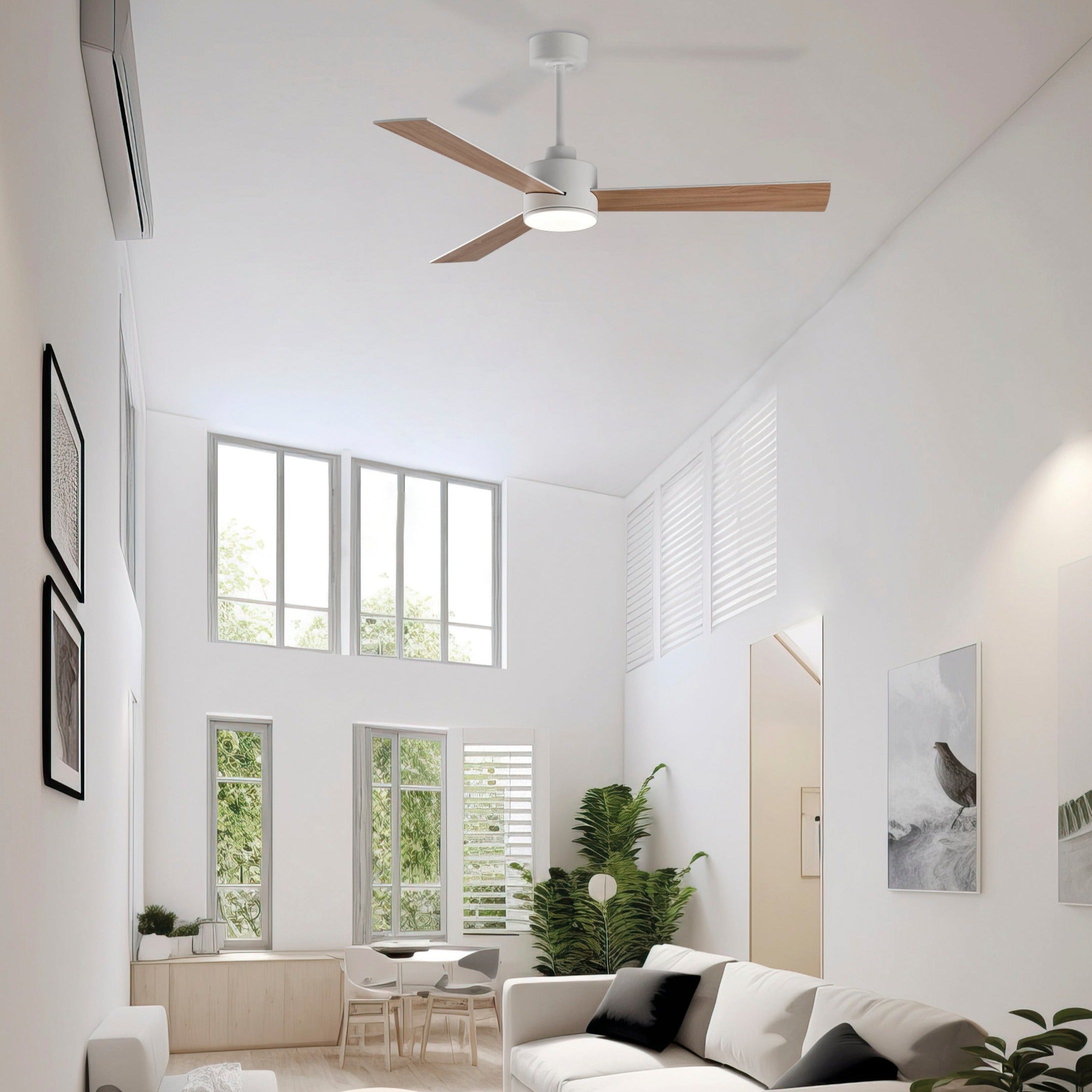 ACB Shamal Ventilador de techo blanco LED + motor DC, mando a distancia, Regulador step 3000-4000-6500 V2522030B