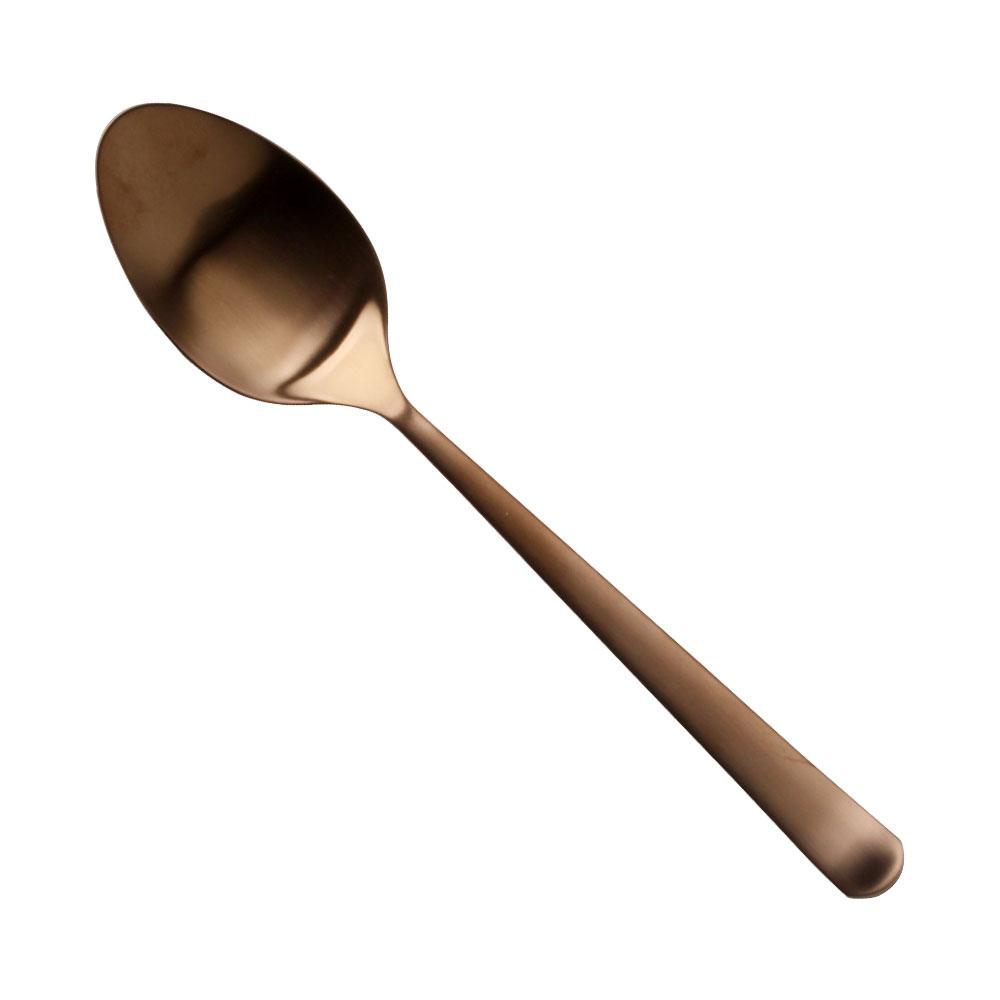 Herdmar Cuchara de Mesa Colección Oslo con Acabado Mate Cobre - Juego de 12 Piezas, 21 cm