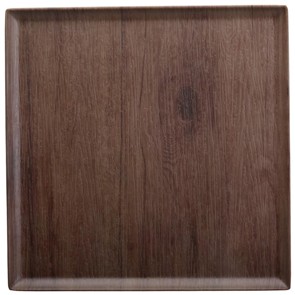 1946 Fuente para Servir Melamina 30x30 cm Colección Woody Baker Cuadrada Imitación Madera, Libre de BPA, Apta para Lavavajillas