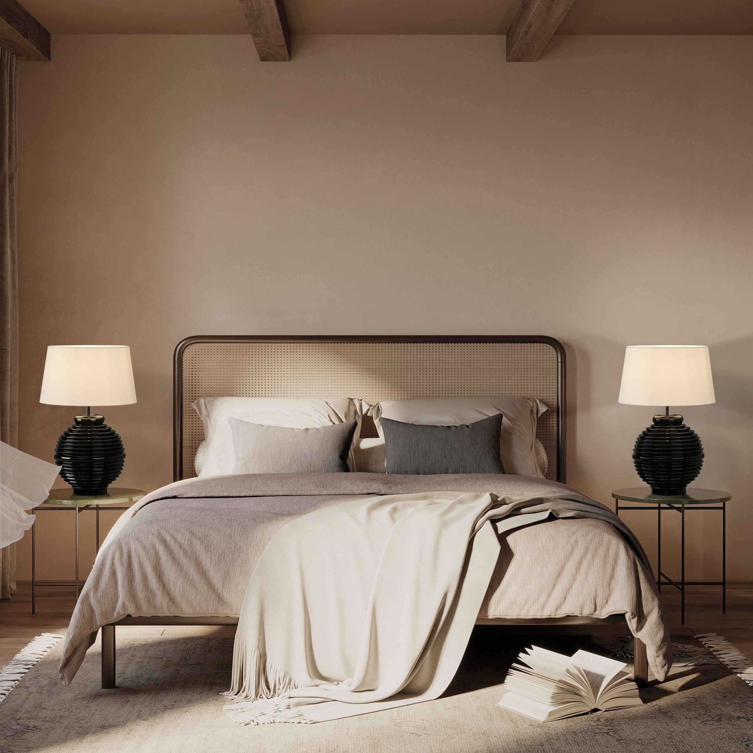 ACB Tarifa Sobremesa 8215 Negro Brillo, LED E27 15W, I, Interruptor de cable S8215080N