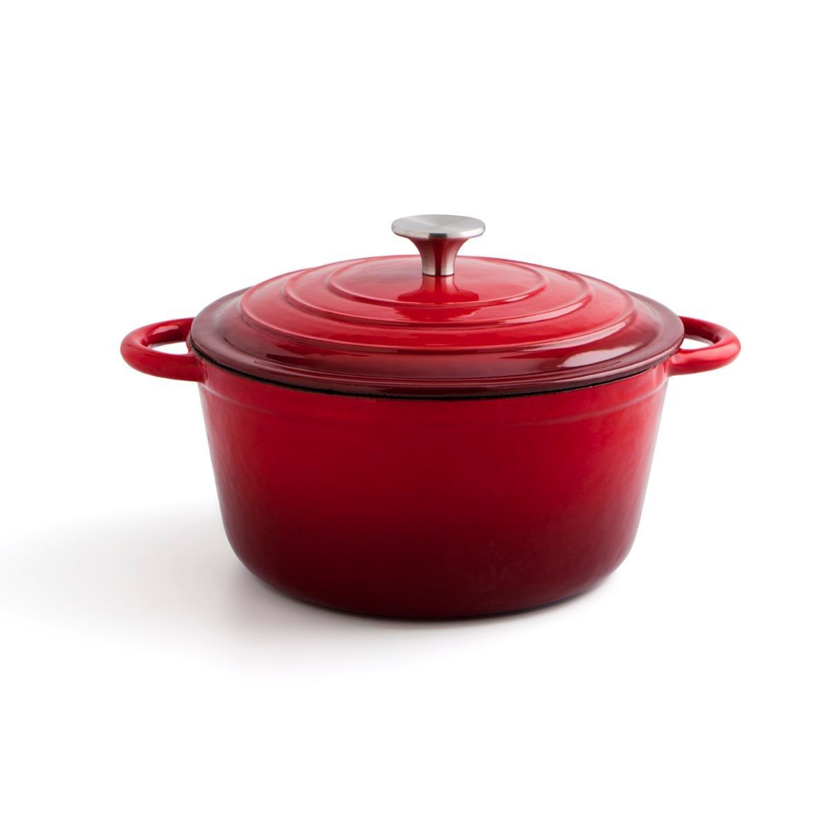 Bidasoa Cocotte Fierro Hierro Fundido Esmaltado Rojo 24 cm 3,7 L Pack 2 Unidades Apta Inducción y Horno