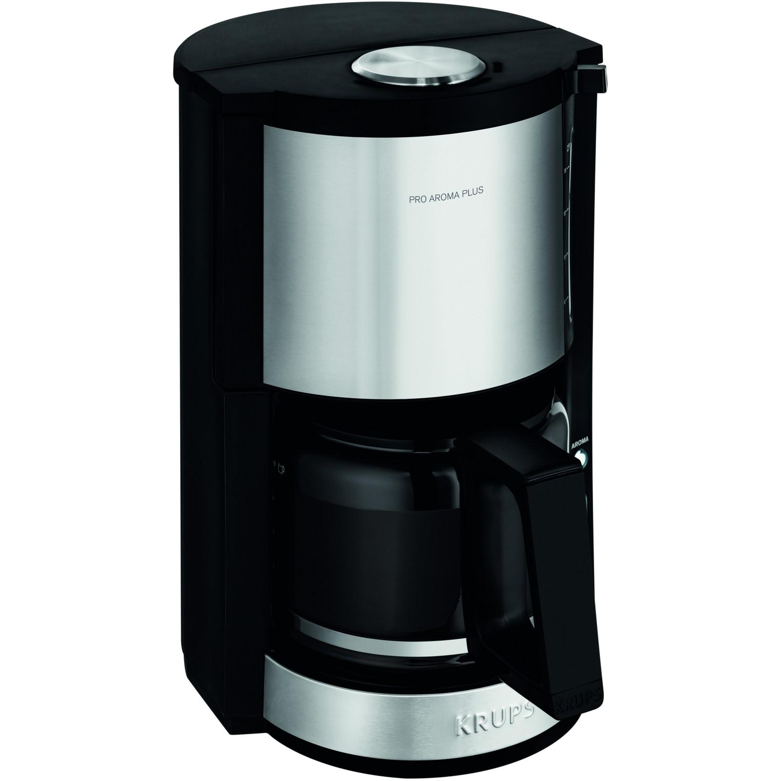 Krups KM 3210 ProAroma Plus Cafetera de filtro, 1.25 L, 10 tazas, Jarra de vidrio, Función antigoteo, 1100 W
