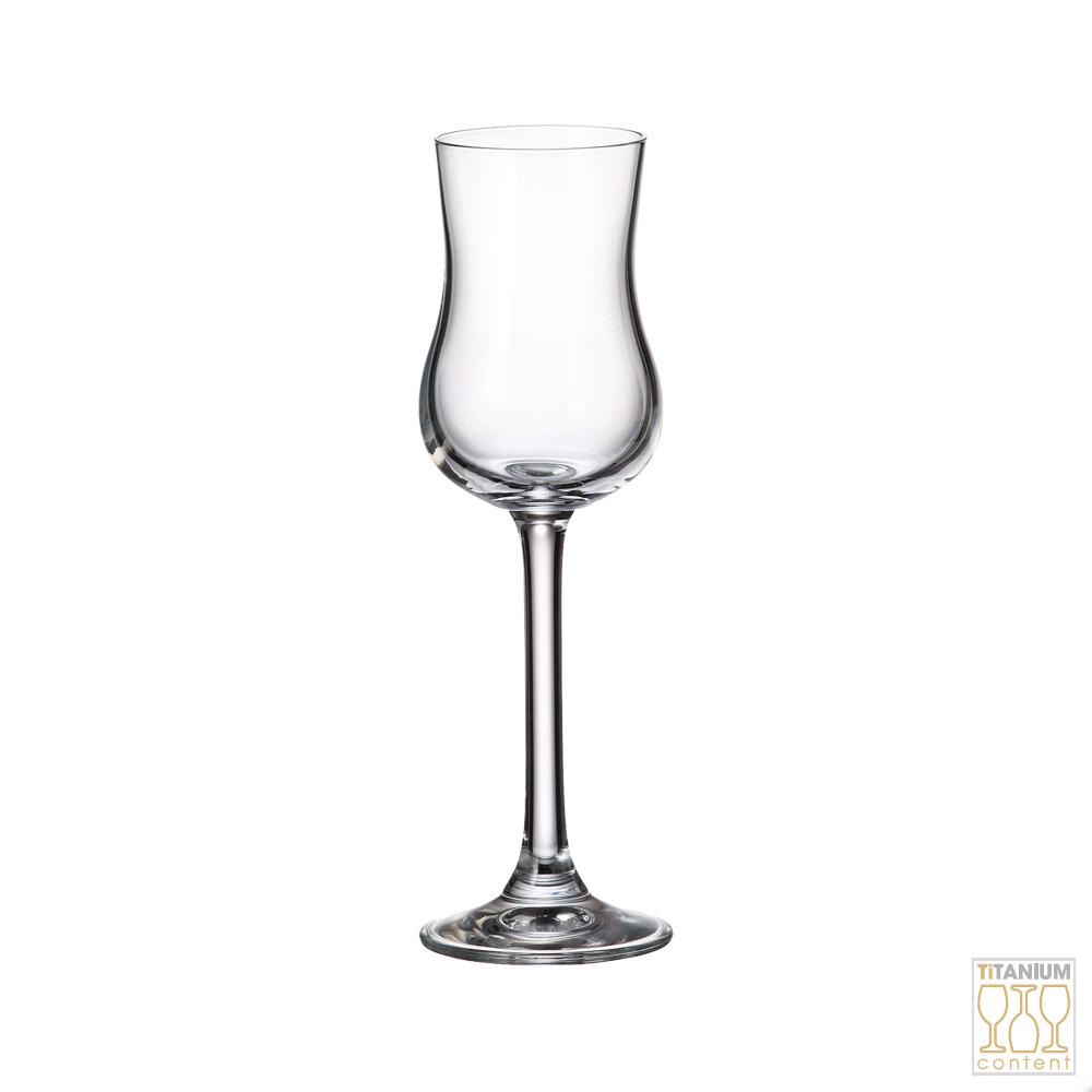 Crystalite Bohemia Copa Destilados de Vidrio de Titanio 85 ml Altura 184 mm Juego de 6 Unidades Apta Lavavajillas