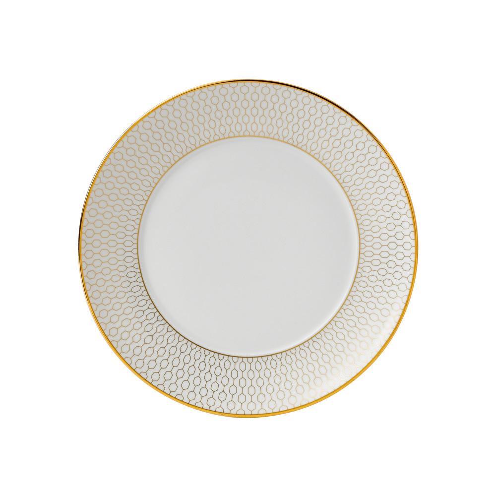 Wedgwood Plato de Pasta Arris-Gio Gold 17 cm Bone China, Juego de 4
