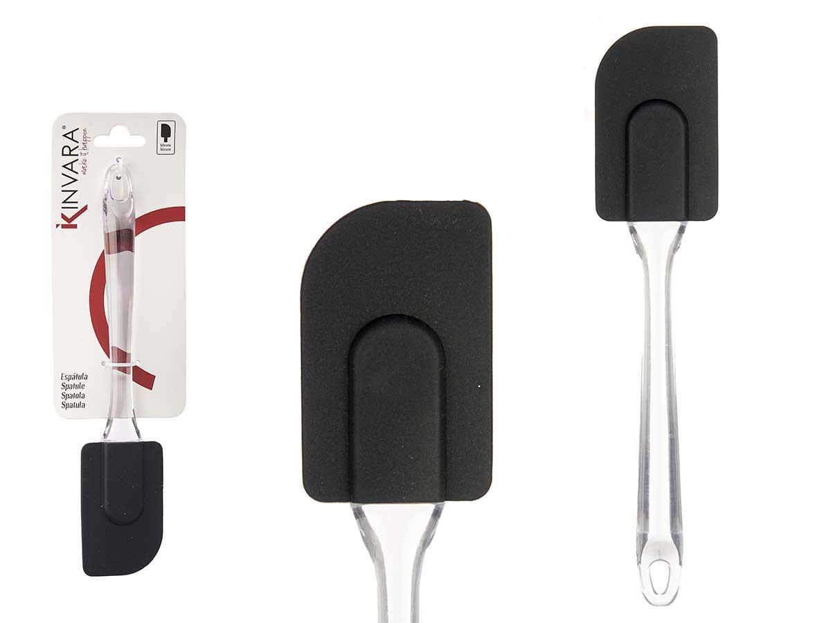 Kinvara Espátula de Cocina de Silicona y Plástico Transparente/Negro 24.5x2x5 cm (12 Unidades)