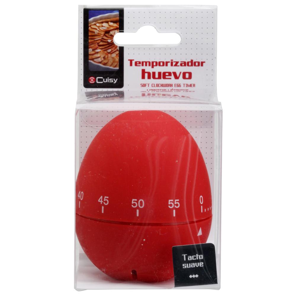 Cuisy Temporizador Huevo 60 Min, Cuenta Atrás, Tacto Soft Touch, Sin Pilas, Colores Surtidos