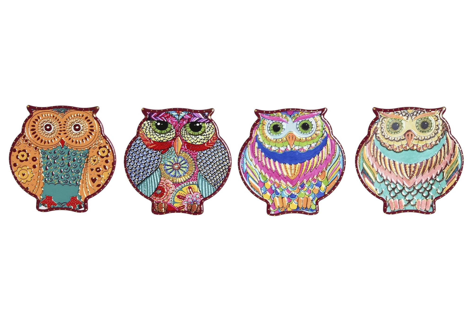 DKD Home Decor Set 72 Posavasos Cottage Buho, Fabricados en Dolomite y Corcho, Multicolor 10.8x10.8x0.7 cm