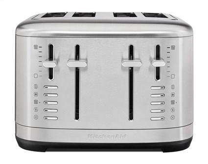 Kitchenaid 5KMT4109 ESX Tostador 4 Rebanadas Acero Inoxidable con Ranuras Anchas y 7 Opciones de Tostado