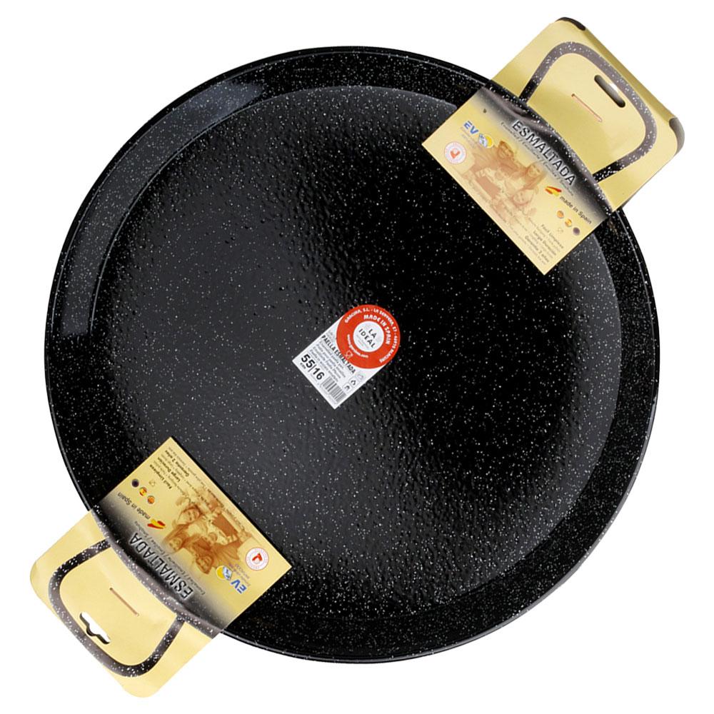 Garcima Paellera Esmaltada 55 cm 16 Raciones Esmalte Vitrificado para Gas, Leña y Horno (Pack 4 Unidades)