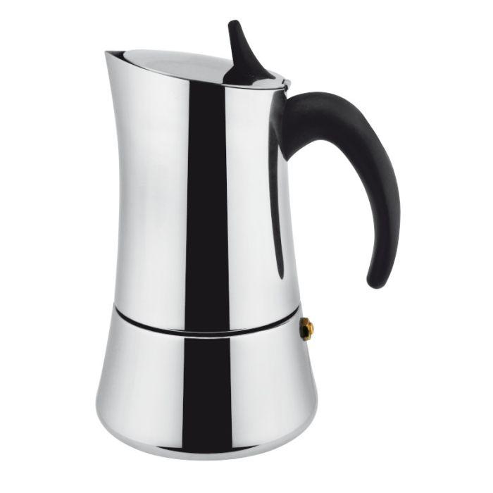 1946 Cafetera Elly 9 Tazas 500 ml Acero Inoxidable 18/10 Apta para todo tipo de cocinas: Inducción, Gas, Eléctrica y Vitrocerámica