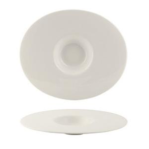 SUMMA Valet Gourmet Plato Oval 25 cm, Colección Valet Gourmet, Blanco Marfil (6 Unidades)