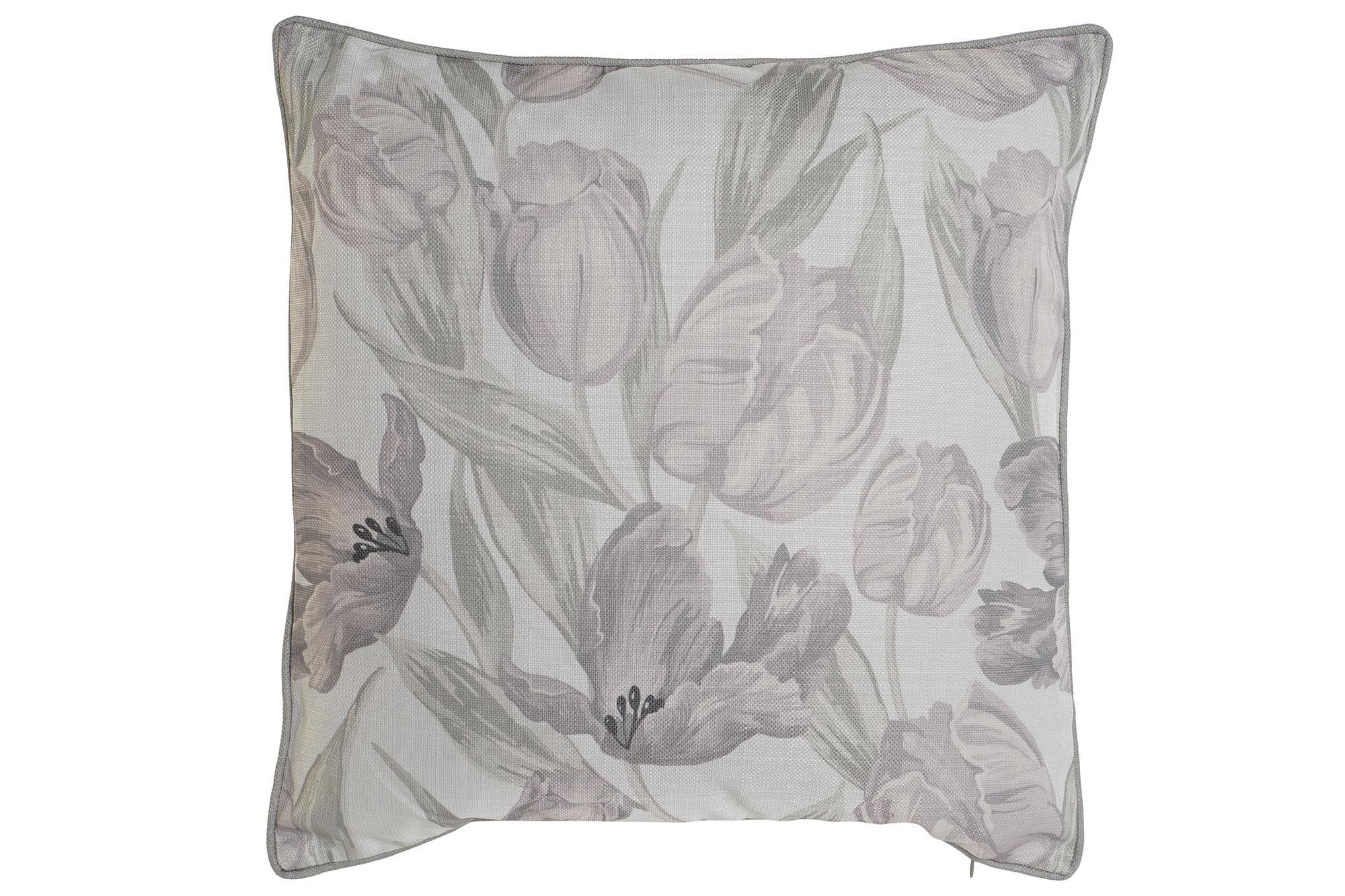 DKD Home Decor Cojín Cottage Estampado Tulipanes Poliéster Multicolor 45x45 cm con Cremallera