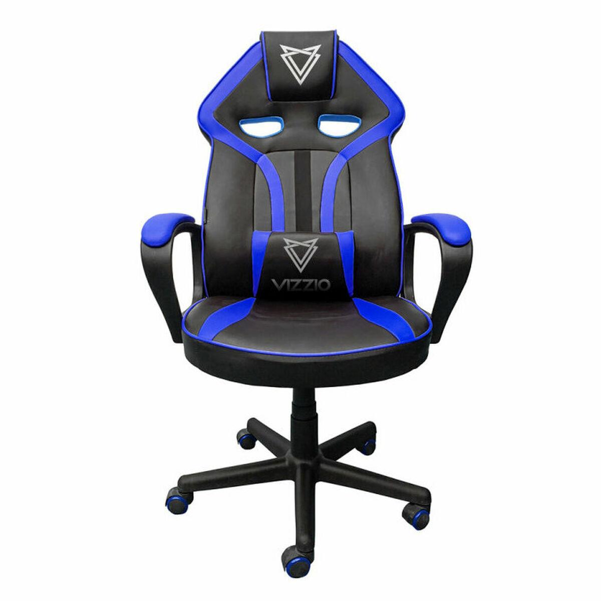 VIZZIO GA40471153 Silla Gaming y Oficina Ergonómica con Cojín Lumbar Ajustable, Piel Sintética Transpirable, Respaldo Basculante