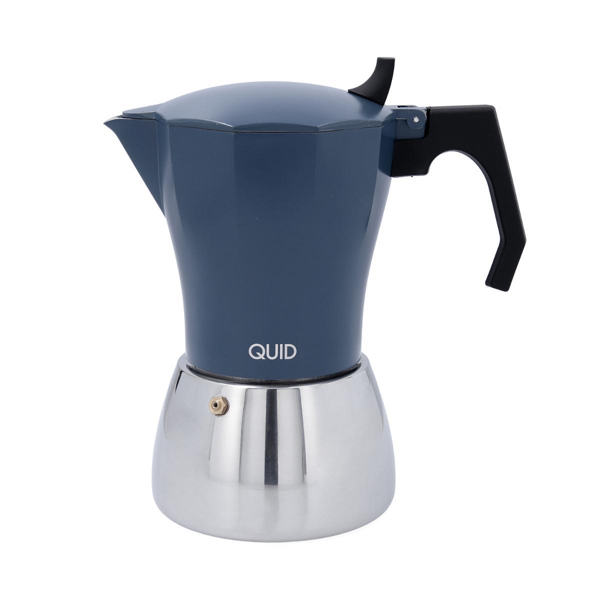 Quid Cafetera Baltic de Aluminio Fundido 12 Tazas, Compatible con Inducción, Vitrocerámica, Gas y Eléctrica, Blanco