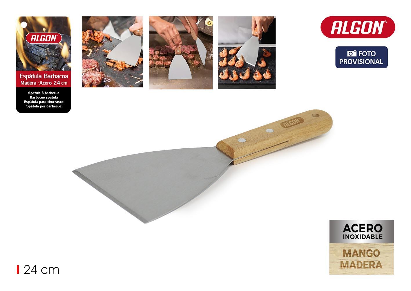 Algon Espátula Barbacoa Wood 24 cm (24 Unidades)