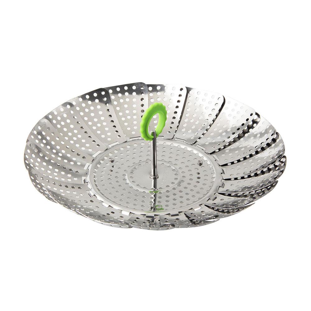 Fackelmann Profesional Cestillo para cocción al vapor, acero inoxidable, plegable, Ø13-24 cm, apto lavavajillas