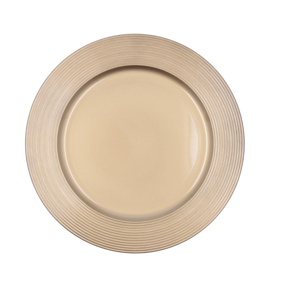 Quid Bajoplato Polipropileno Habitat Oro 33 cm (12 Unidades) Apilable para Decoración de Mesa