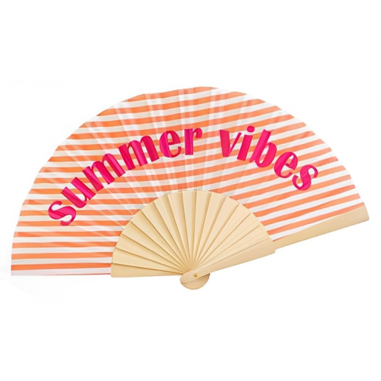 ABANICO MADERA RAYAS SUMMER VIBES 21X1X3CM