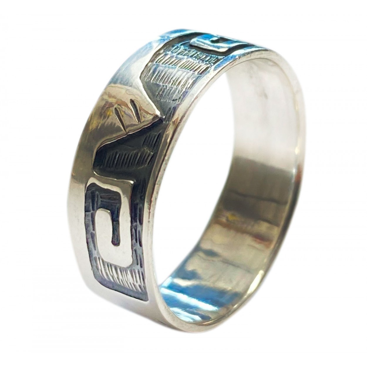 ANILLO PLATA LEY 925 TRIBAL ESCALERA TALLA 24