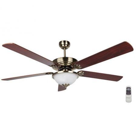 Orbegozo CP 80142 Ventilador de Techo 142cm 70W 5 Aspas, 3 Velocidades, Mando a Distancia, Silencioso, con Luz, Reversible Invierno Verano