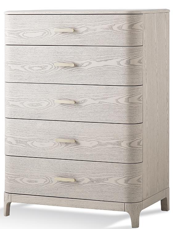 DKD Home Decor Chifonier Tradicional Gris Claro 48 x 112.5 x 80.6 cm con 5 Cajones de Metal y MDF
