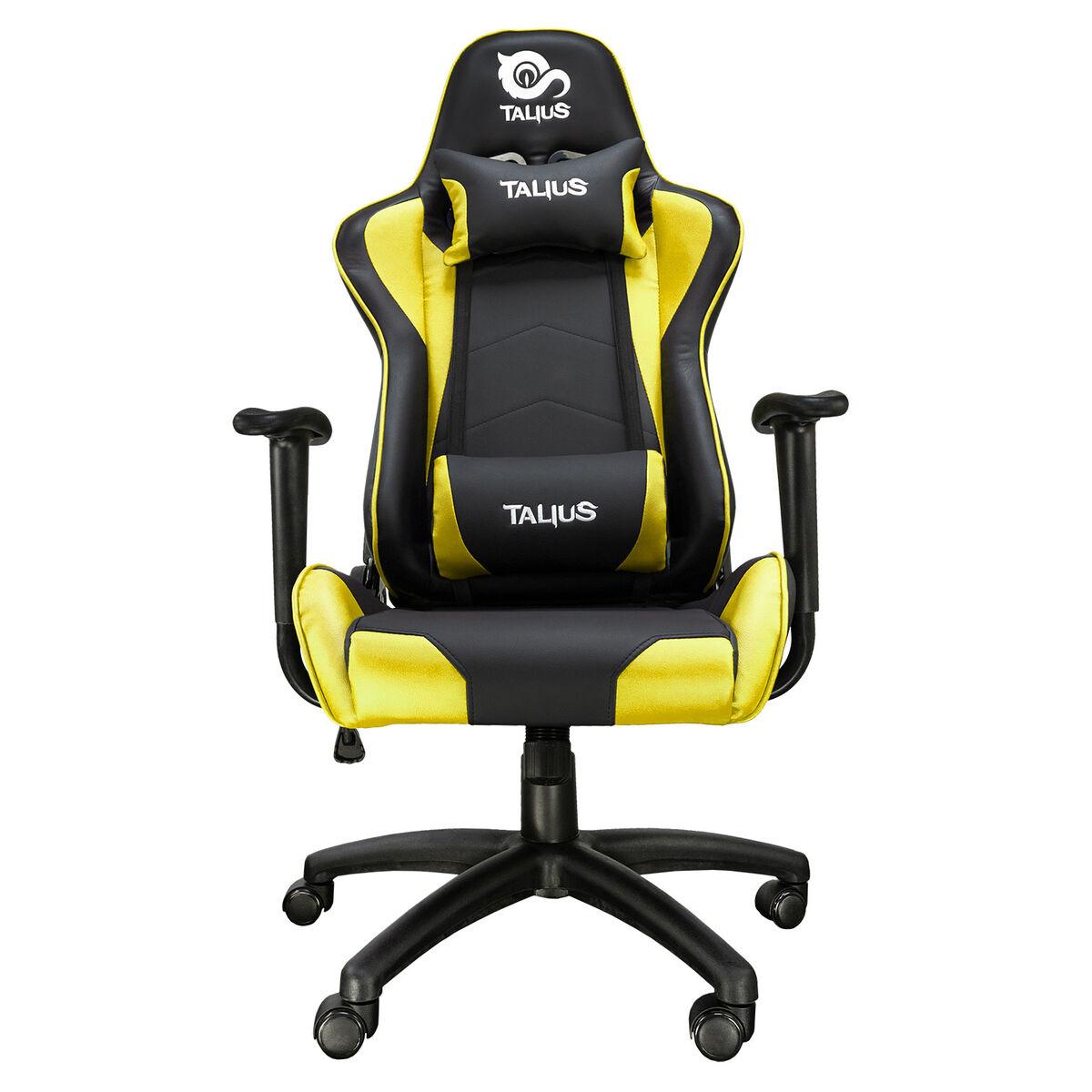 Talius silla Gecko V2 gaming negra/amarilla, brazos fijos, butterfly, base nylon, ruedas nylon, gas