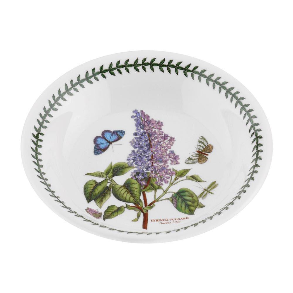 Portmeirion Plato de Pasta Botanic Garden, Diámetro 20 cm - Juego de 6 Unidades con Diseños Florales Distintos