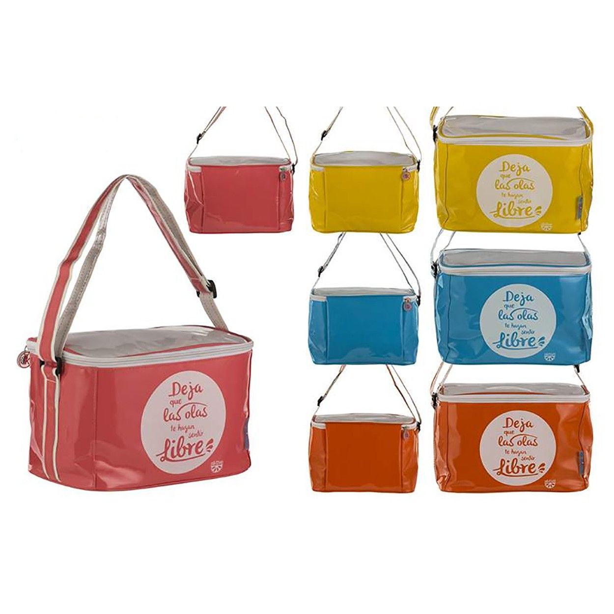 Bolsa Nevera de Playa con Asa y Cremallera Cuatro Colores Hogar y Más