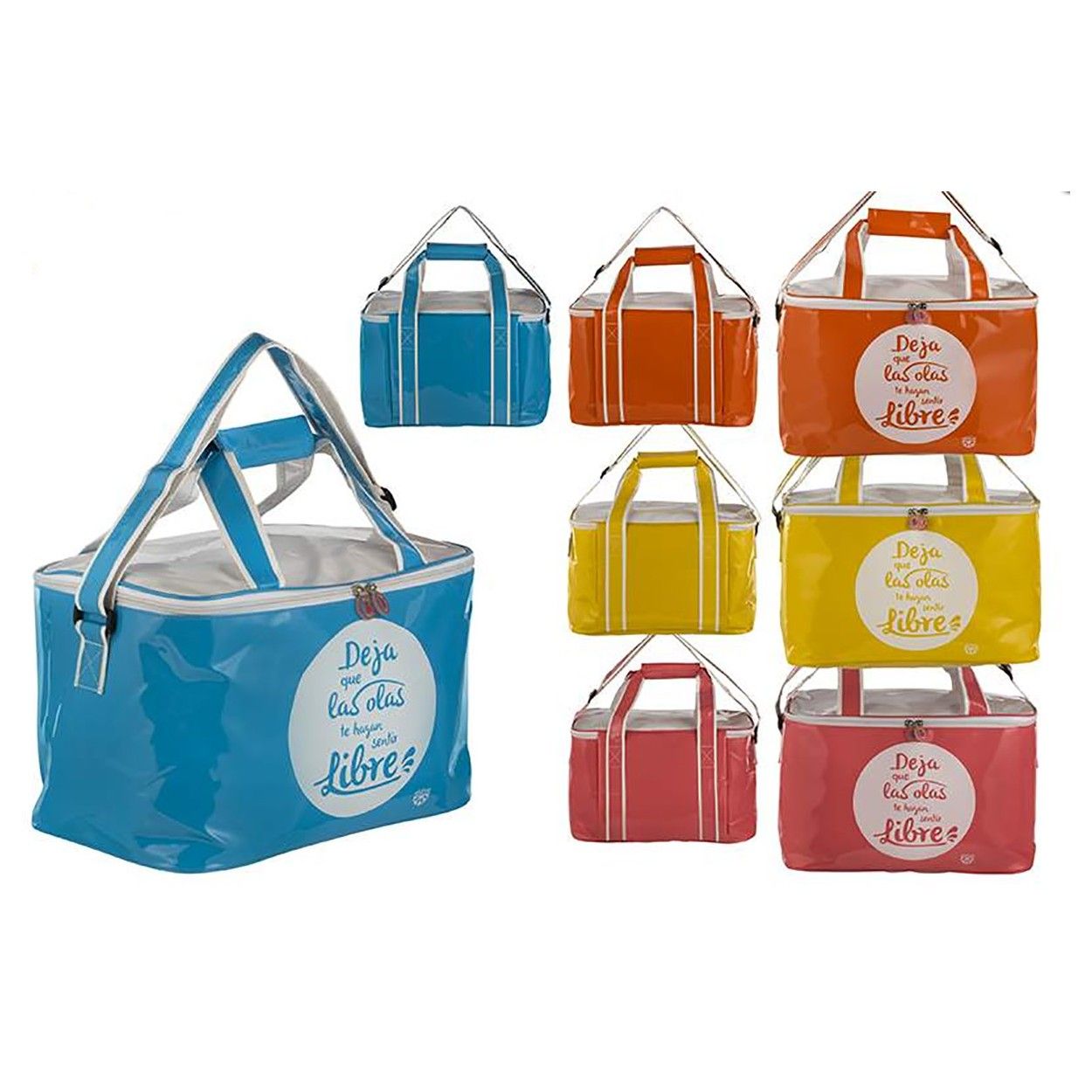 Bolsa Nevera de Playa con Asas y Cremallera Cuatro Colores Hogar y Más